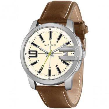 Imagem de Relógio Lince Masculino Prata Couro Marrom Mrc4708l E2mx
