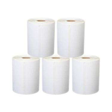 Imagem de Kit Etiqueta Adesiva Couchê impressora térmica 100x150mm 5un - Marpax