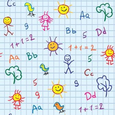 Imagem de Papel De Parede 12m Adesivo Educativo Desenho Escolinha ABC Números Alfabeto