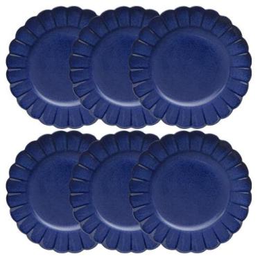 Imagem de Jogo de 6 Pratos Rasos 27,5cm Oxford Flora Amor-Perfeito