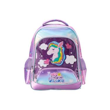 Imagem de Mochila Escolar Costas Unicórnio Magical MUM2400100 - ISIBRAS