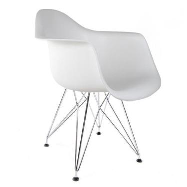 Imagem de Cadeira Eiffel I Cromada e Branca - Mobly