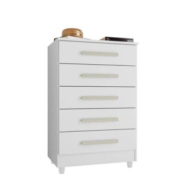 Imagem de Cômoda Branco Fosco 5 Gavetas Paola - Rud Rack