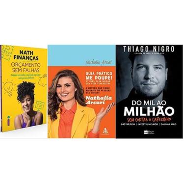Imagem de Kit 3 Livros Orçamento Sem Falhas + Guia Prático Me Poupe + Do Mil Ao 