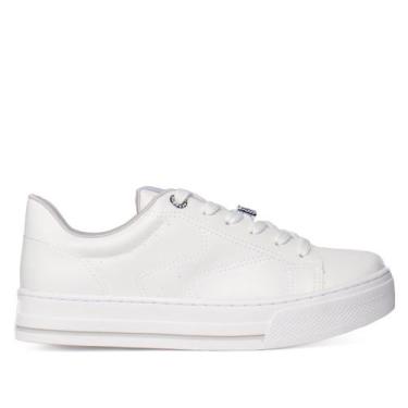 Imagem de Tênis Feminino Via Marte Napa Glitter Plataforma Branco, Branco, 38