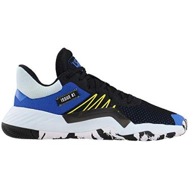 Imagem de adidas Originals D.o.n. Issue #1 Tênis de basquete masculino, Preto/azul brilhante/amarelo choque, 10.5