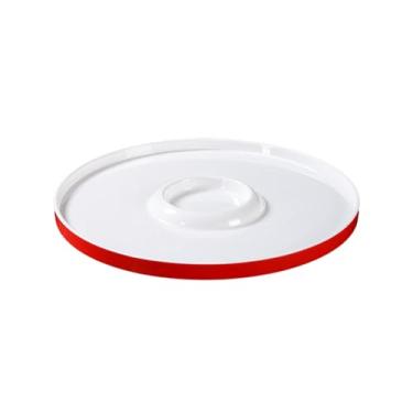 Imagem de Estilo nórdico cor sólida esmalte requintado simples disco grande - disco de carne gorda vermelha e branca de 38 cm