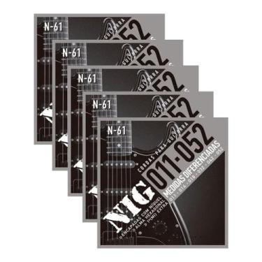 Imagem de Kit 5 Encordoamento Guitarra Níquel Nig N-61.011 + Palheta Brinde PRN6