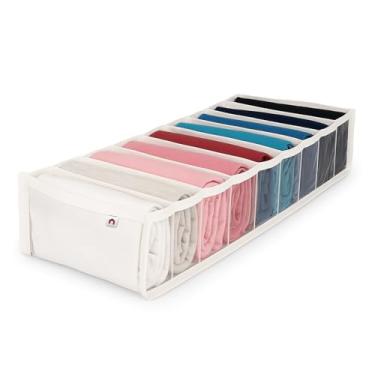 Imagem de Organizador de Gaveta Bebê 15x40x10cm com 10 Divisórias Body Mijão Macacão Camisetas Meias Cômoda Guarda Roupa (1)