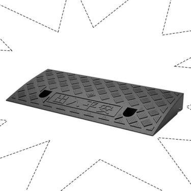 Imagem de Rampa de cadeira de rodas leve rampa portátil Rampa 1" - 7" Rampa de calcinha plástica sem deslizamento rampa de ginástica com parafusos para as portas Dock de carregamento de garagem, pret