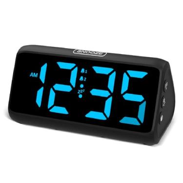 Imagem de Netzu Relógio digital para quarto, relógios de cabeceira com visor de LED, alarme duplo, 5 reguladores, 4 volumes, memória desligada, despertadores altos para crianças, adolescentes e idosos