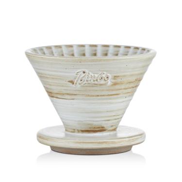 Imagem de Bincoo Coador de café de cerâmica 1-2 xícaras, máquina de café de cone tamanho 01 para baristas domésticos - presente de cafeteira manual fácil, gotejador de café Planet Pour Over 60 ângulos cônicos