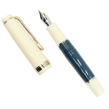 Imagem de Gullor Mini caneta-tinteiro com acabamento dourado, caneta de bolso de acrílico, verde escuro, ponta média (0,7 mm)