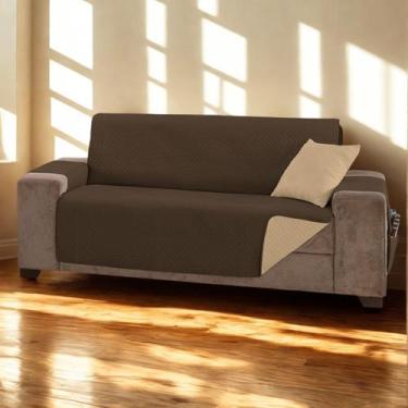 Imagem de Capa De Sofá 3 Lugares Impermeável Dupla Face Com Bolsos - MR ENXOVAIS