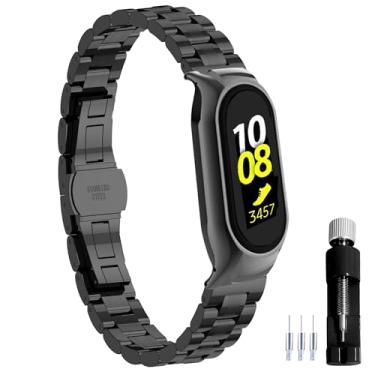 Imagem de Gheper Pulseira de relógio de metal compatível com Samsung Galaxy Fit2 SM-R220 316L aço inoxidável moldura protetora design pulseira pulseira de substituição para acessório inteligente Fit 2 SM-R220