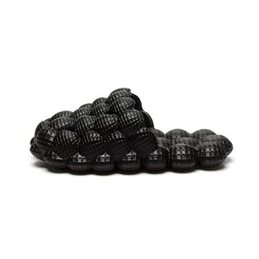 Imagem de Sapatilhas de bolha unissex para crianças, sapatos de bola de golfe de massagem, chinelos engraçados de lichia para spa, quarto, academia, chuveiro, praia, banho, Preto, 13-13.5 Little Kid