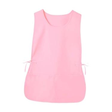 Imagem de Fenteer de bata, de sapateiro, gravatas laterais com 2 bolsos, babador de garçom para beleza, unhas, jardim, churrasqueira, cabeleireiro, Rosa