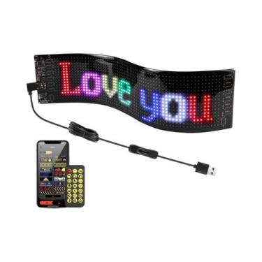 Imagem de Painel De LED Programável Bluetooth Com Matriz De Pixels, Tela De Rola