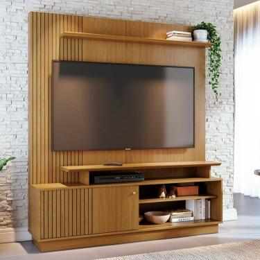 Imagem de Estante Home Frisado para TV até 65 Polegadas 1 Porta de Correr Ares Madetec