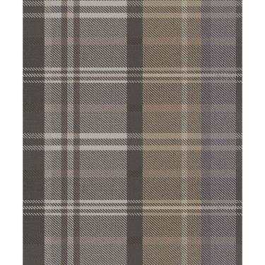 Imagem de Papel de Parede Botany House Xadrez Cinza Escuro 15569