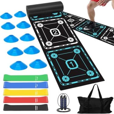 Imagem de YGORTECH Agility Ladder Speed Training Equipment Set - Escada de treinamento de agilidade antiderrapante de 4,5 m, 10 cones de disco, 5 faixas de resistência, corda de pular, tapete de borracha para