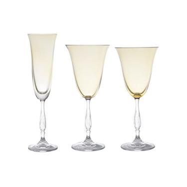 Imagem de Conjunto 18 Taças De Vidro C/titânio Antik/fregata Ambar Lyor Ambar Único