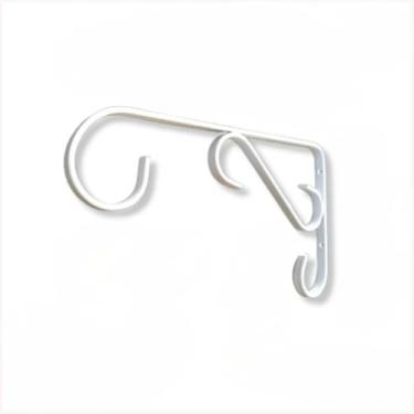 Imagem de Suporte Rústico de ferro para pendurar vasos de plantas na parede mão francesa(Branco 21x13cm)