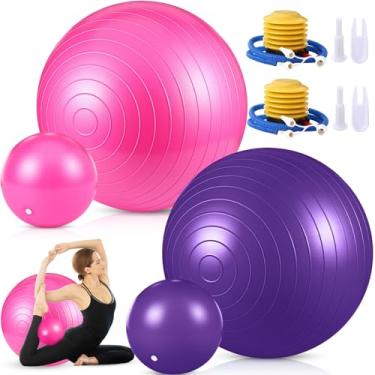 Imagem de Wavyknot 4 bolas de exercícios de ioga, pilates, gravidez, parto, fitness, 66 cm, bola de treino de 22 cm com bomba rápida anti-explosão para estabilidade, barra, ioga, núcleo e fisioterapia, 2