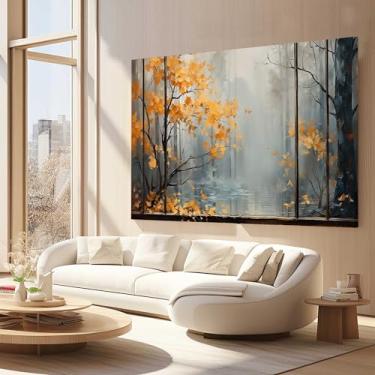 Imagem de Quadros Decorativos para Quarto Sala 90x60 Árvore Amarela Grande Escritório Hall