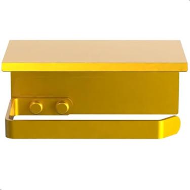 Imagem de Suporte Porta Papel Higiênico De Parede Dourado Max