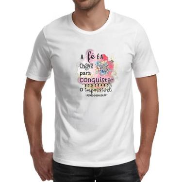 Imagem de Camiseta Unissex Gospel A fe e a chave - Alearts, G