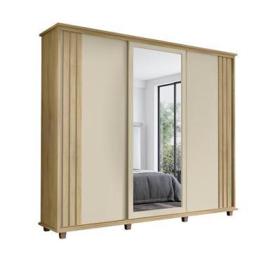 Imagem de Guarda-Roupa Espanha Ripado Cinamomo/Off White  RV Móveis