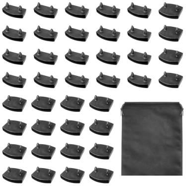 Imagem de LJZP 40 peças 55 mm x 9 mm capa de ripas de plástico substituto tampa de suporte para segurar ripas de madeira base de cama (20 tampas de extremidade e 20 peças centrais) com bolsa de armazenamento