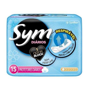 Imagem de Absorvente Sym Protetor Diário sem Perfume Embalagem com 60 Unidades