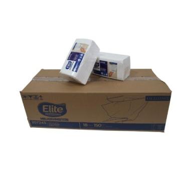 Imagem de Papel Toalha Interfolhado Branco Folha Tripla Elite Caixa C/18 Pacotes