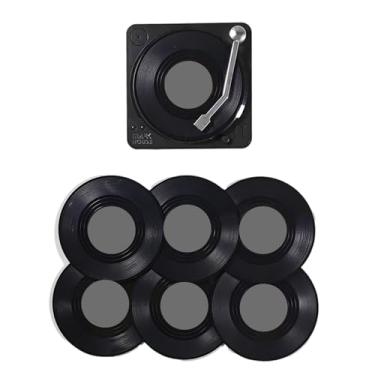 Imagem de Rrlihjgu Suporte Para Copos Vinil,6 Peças Porta-copos Retro Para Amantes de Discos - Proteção Resistente ao Calor Para Mesas Superfícies Casa Cozinha Sala Escritório