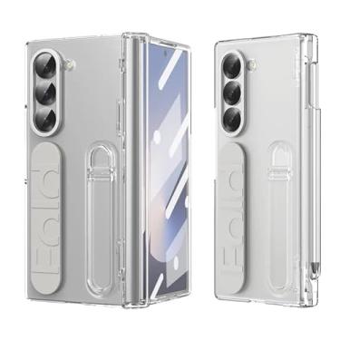 Imagem de Case Protetora Z Fold 5 – Proteção para Dobradiça, Pelicula HD Integrado, Alça de Pulso, Suporte 3 Ângulos (Transparente)