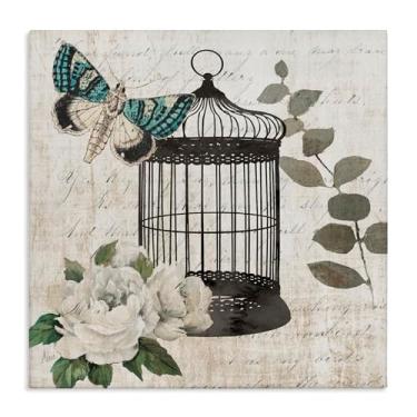 Imagem de Stupell Industries Design de arte de parede em tela de borboleta vintage Menagerie por Nan, 43 x 43 cm