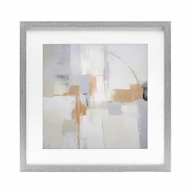 Imagem de Stupell Industries Impressão Emoldurada Cinza Visionário Amarelo Sutil Design sob Vidro por Irena Orlov, 13 x 13