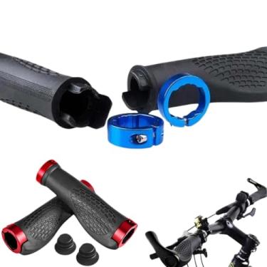 Imagem de Par Manoplas Anatomicas Guidao Bicicleta Bike Com Trava Bar End (PRETO)
