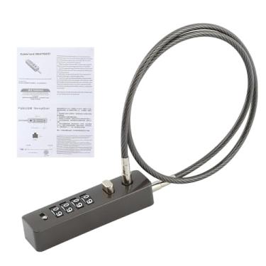 Imagem de Fechaduras de cerca para portões externos, trava de cabo de bicicleta com combinação de 4 dígitos, fechadura de combinação para portão, bicicleta, bicicleta, armários, porta, armário (cinza)