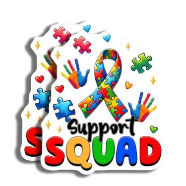 Imagem de Ímãs de esquadrão de suporte - Fita de conscientização do autismo - Impressão manual de peça de quebra-cabeça - Pacote com 2 - Feito nos EUA - PLDFMAG4359