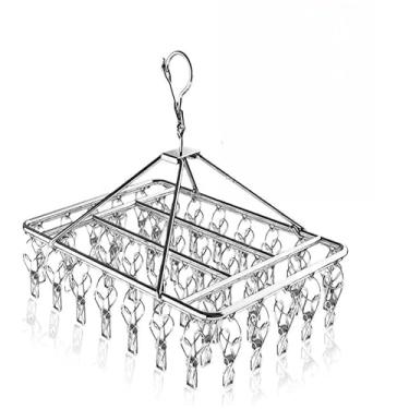 Imagem de Varal 8/10/20/40 Prendedores Roupa Bebe Calcinha Cueca Dobrável Inox(30)