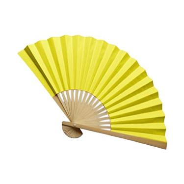Imagem de ZZTWER Ventiladores de mão dobráveis estilo chinês ventilador de papel dobrável vintage, ventilador de mão ventilador dobrável de papel de bambu para decoração ventilador de mão, festa de casamento de