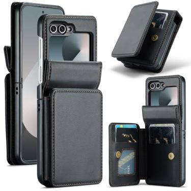 Imagem de Capa de celular para Samsung Galaxy Z Flip 6 5G/Z Flip7 FE carteira acessórios capa com bloqueio RFID flip porta-cartão de crédito suporte suporte de couro sintético ZFlip6 Z6 G Flip6 ZFlip 6Z 7FE