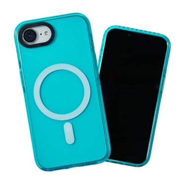 Imagem de SteepLab Capa magnética barreira para iPhone 16e - Compatível com MagSafe - Capa de absorção de impacto com ímãs fortes - Proteção 360 e moldura elevada (céu azul brilhante)