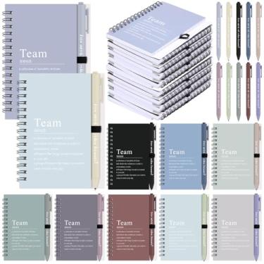 Imagem de Resurhang Conjunto de 40 peças de presentes de agradecimento em equipe com 20 mini blocos de notas de trabalho em equipe e 20 canetas esferográficas, presentes de agradecimento em massa para colega de