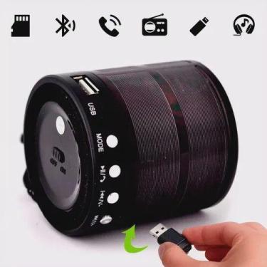 Imagem de Caixa De Som Bluetooth 5W com entrada USB Pen Drive Micro BH887 PRETO 