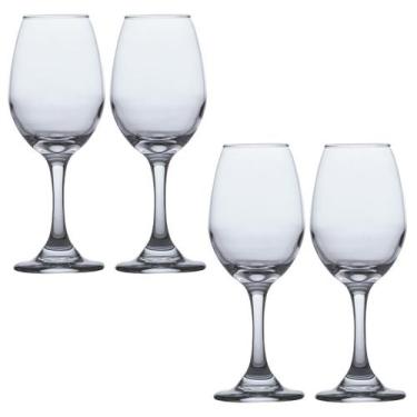 Imagem de 4 Taças de Vidro Resistente Vinho Tinto e Agua 365ml Luxo - CRISTAR, T