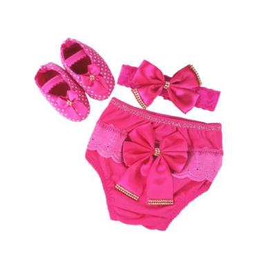 Imagem de Sapatinho + Calcinha Bunda Rica + Tiara De Bebê 3 A 8 Meses (255) - mi